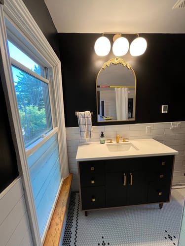 Customer photo review of Sidney SLIM 48" Matte Black Bathroom Vanity