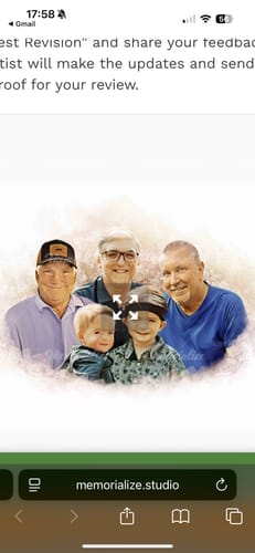 Customer photo review of Add Deceased Loved One to Photo | Custom Framed Canvas Paintings with Deceased Loved Ones
