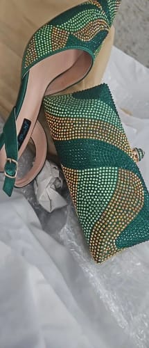 Customer photo review of Festive Elegance: Spot Goods Dazzling Heels and Chic Long Bag Clutch Perfect Combination Of Shoes And Bag for Special Occasions