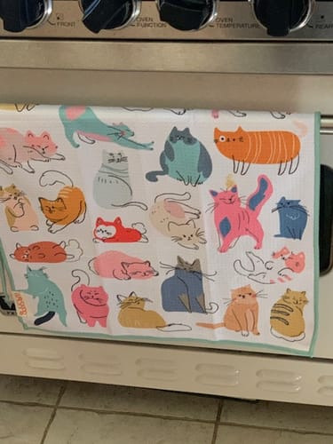 Customer photo review of If Cats Could Talk Microfiber Kitchen Towel