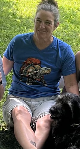Customer photo review of Sloth Backpacker In Tree T-Shirt