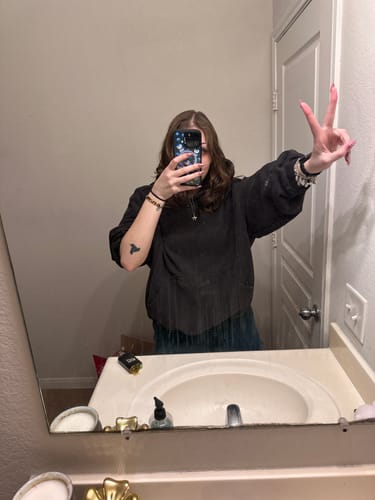 Customer photo review of Brooklyn Oversized Hoodie in Vintage Black