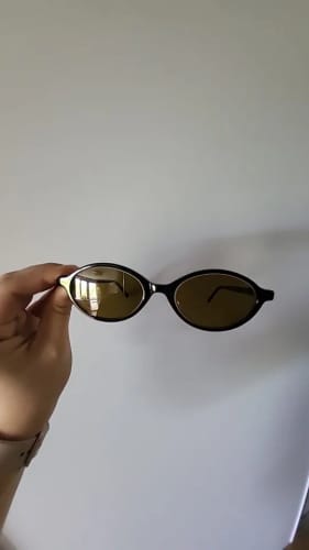 Customer photo review of Esnbie Women's Full Rim Small Oval Acetate Sunglasses 240801