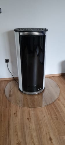 Customer photo review of Glasplatte Kamin, Funkenschutzplatte Glas für Kaminofen - Kreisabschnitt