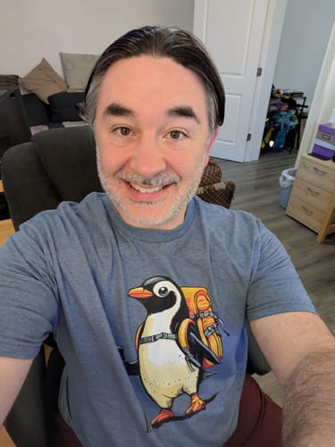 Customer photo review of Penguin Backpacker T-Shirt