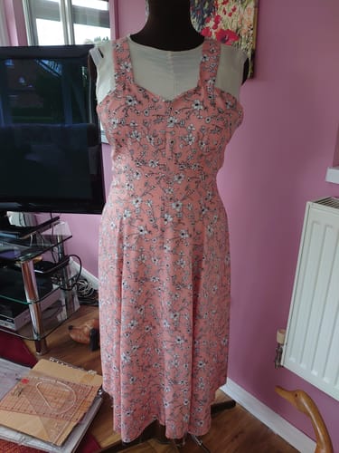 Customer photo review of 3 Metres Dressmaking Poly-Cotton - 45" wide (Sky Polka)
