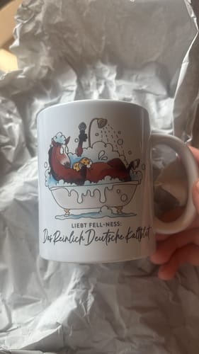 Customer photo review of Tasse "Reinlich Deutsches Kaltblut"