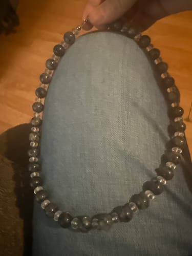 Customer photo review of Set Boundries: Black Labradorite (Larvikite) Amplified Necklace