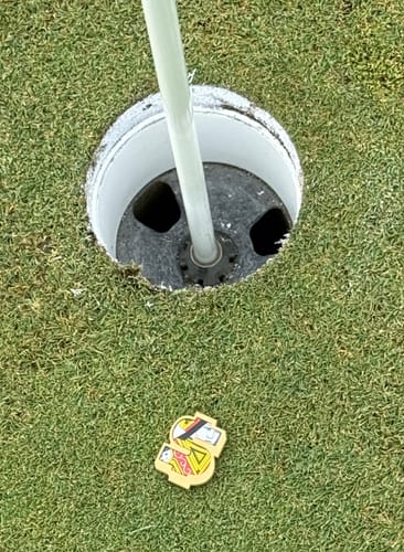 Customer photo review of Golf Ball Marker - Money Playing Card Inlay Marker