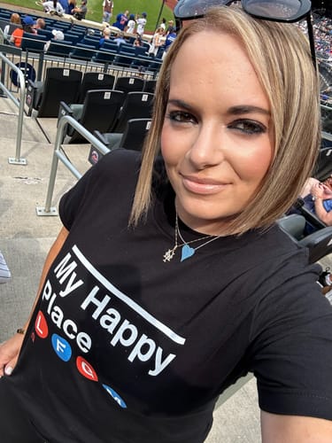 Customer photo review of My Happy Place LFGM T-Shirt
