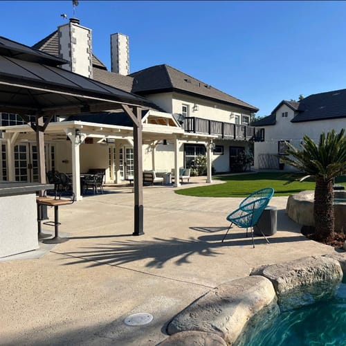 Customer photo review of SUNJOY 12x16 Outdoor Cedar Framed Gazebo with 2-tier Metal Roof and Ceiling Hook - Standard Driftwood Cedar
