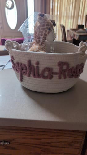 Customer photo review of Baby Knits™ Personalized Knitted Basket