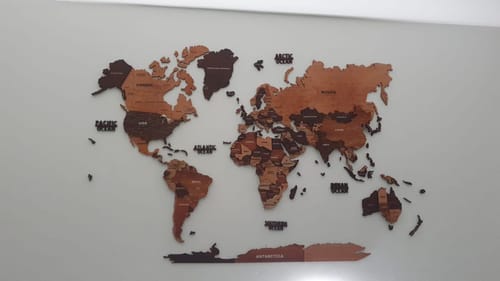 Customer photo review of 3D Wooden Texture Wooden Worldmap