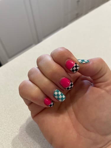 Customer photo review of Check Mate | French Tip Checker Nail Polish Wrap