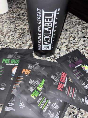 Customer photo review of PRE WORKOUT SAMPLES + SHAKER