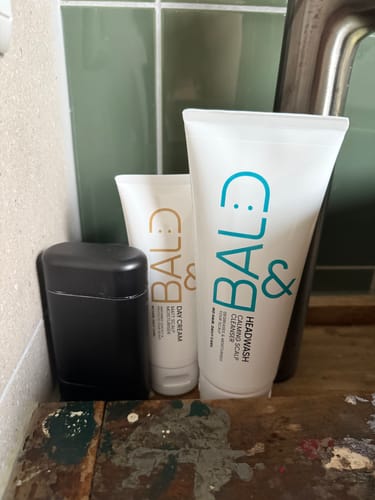 Customer photo review of Bald& Daily Ritual Combo: Bald Head Shampoo + Bald Head Day Cream