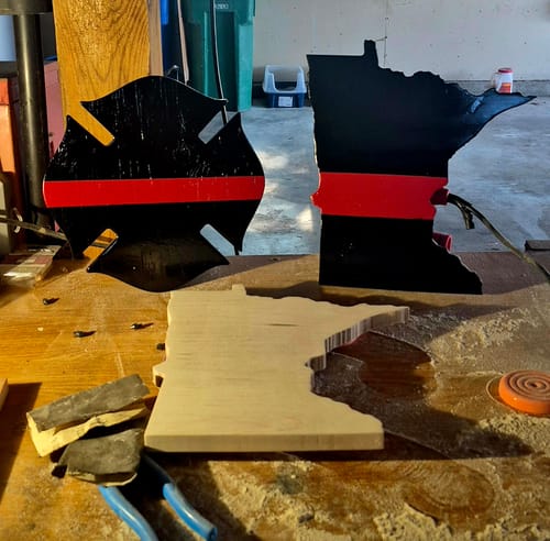 Customer photo review of 13.75x12.0" State Of Minnesota Acrylic Router Template