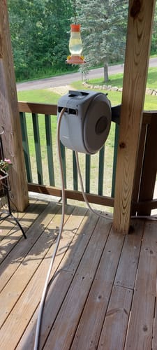 Customer photo review of Retractable Garden Hose Reel 62ft-155ft