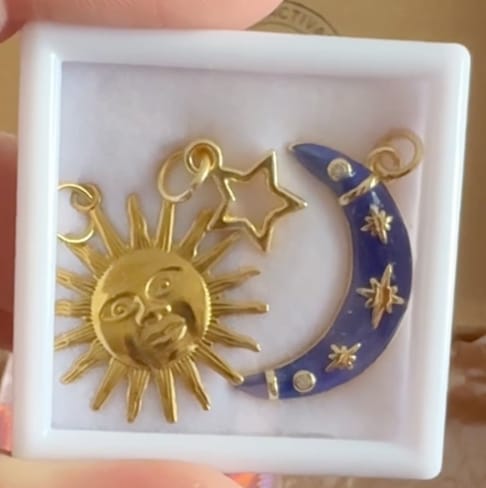 Customer photo review of Sun Face Charm (Gold) - Truth Revealer