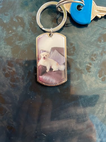 Customer photo review of Personalized Pet Keychain