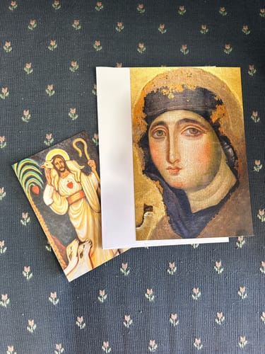 Customer photo review of Oldest Icon of Mary in Rome – Postcard / 4x6 Holy Card – pack of 3, 10, or 100 – Advocata Nostra from Roman Times
