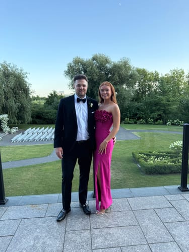 Customer photo review of Gemma Crepe Gown by ML Monique Lhuillier - RENTAL