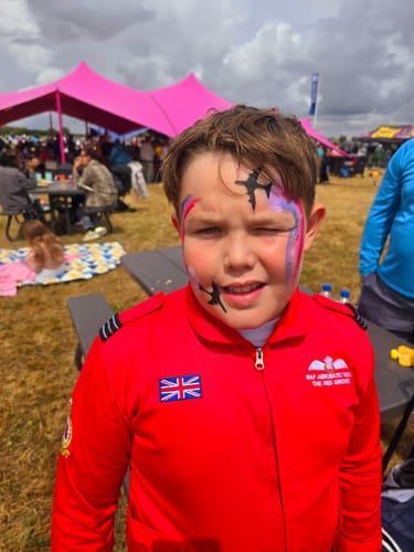 Customer photo review of Red Arrows Kids Flying Suit