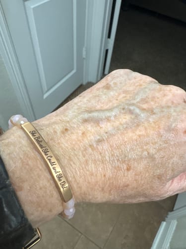 Customer photo review of Pink Jade Crystal Custom Bracelet