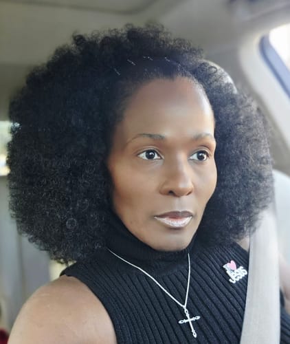 Customer photo review of Freetress Equal Drawstring Ponytail NATURAL FRO