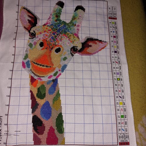 Customer photo review of Kreuzstich - Lustige Giraffe | 30x40 cm