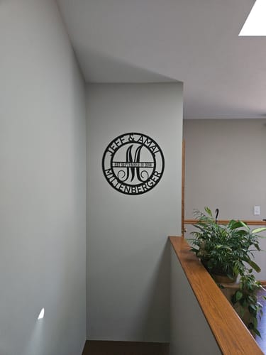 Customer photo review of Elaborate Name - Steel Sign