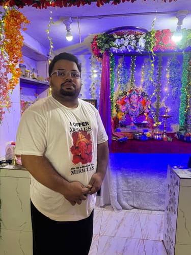 Customer photo review of "Modaks & Miracles Bappa Tee" -Unisex Classic Crew T-Shirt