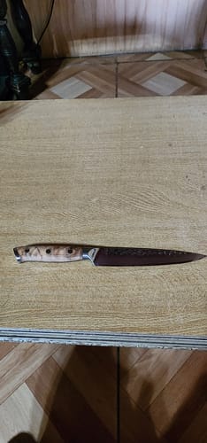 Customer photo review of OLIVO - Cuchillo Puntilla Damasco 67 capas 16 cm PATAGÓN