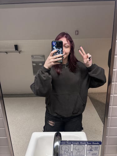 Customer photo review of Brooklyn Oversized Hoodie in Vintage Black