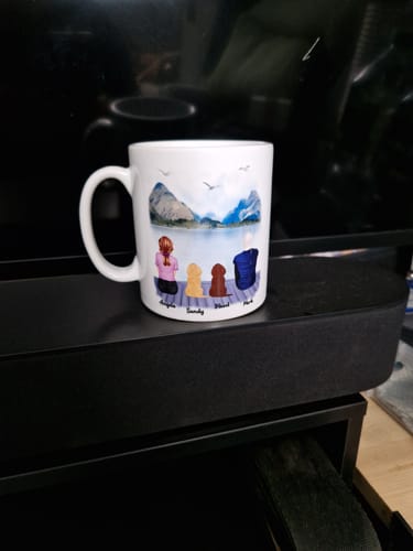 Customer photo review of Couple & Dogs - Life is better with a dog Personalised Mug