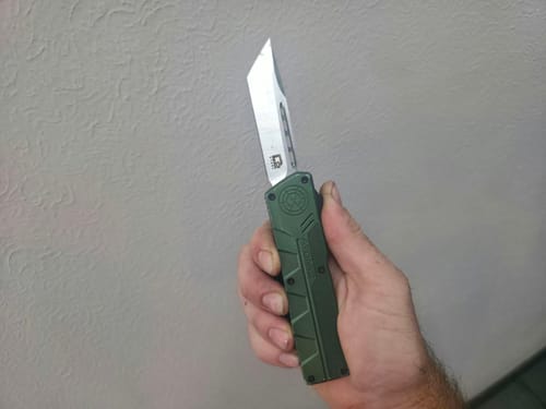 Customer photo review of UltraLite OTF - Aluminum Handle D2 Blade - Multiple Colors Available