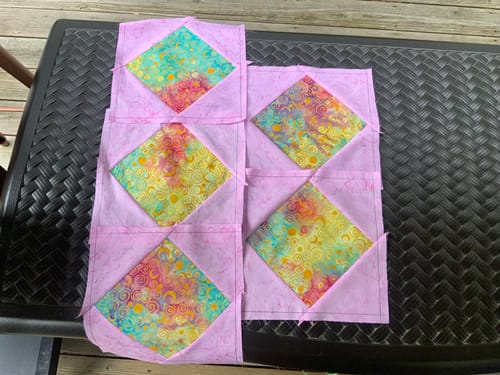 Customer photo review of Swirling Splendor 108" Wide Quilt Backing - Pink