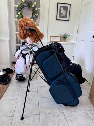Customer photo review of LUX 9.5" 14-Way Hybrid Stand Bag: Blue Steel