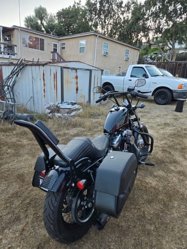 Customer photo review of 28L - Pantheon Medium Quick Mount Motorcycle Saddlebags For Harley Sportster Forty Eight XL1200X/XL1200XS