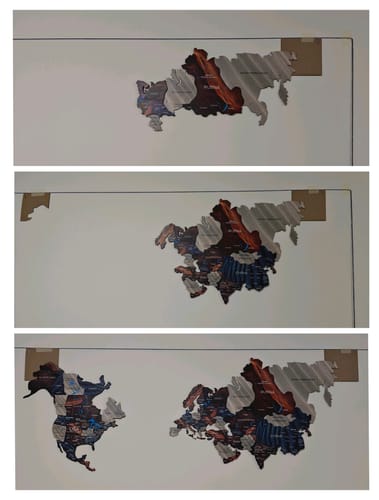 Customer photo review of 3D Wooden World Map Dune