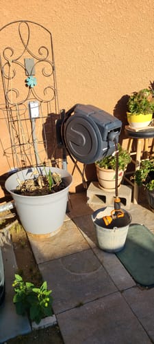 Customer photo review of Retractable Garden Hose Reel-1/2in-100ft