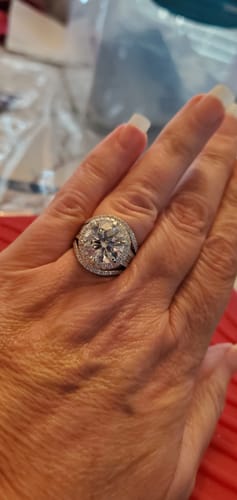 Carol M. review of Custom Art Deco Style Round CZ Ring Designed exclusively for Carol McCluskey image 1 out of 1