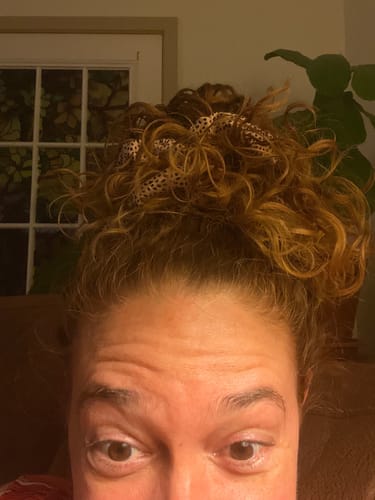 Customer photo review of Leopard Lover Silk Scrunchie