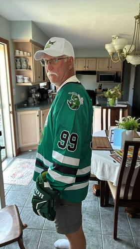 Customer photo review of Custom Kelly Green Black-White Classic Style Hockey Jersey