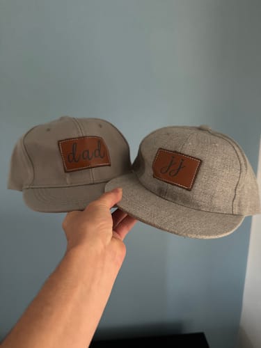 Customer photo review of Personalized Father-Son Matching Hats - Custom Daddy & Baby Cap Set | Father's Day Gifts for New Dads
