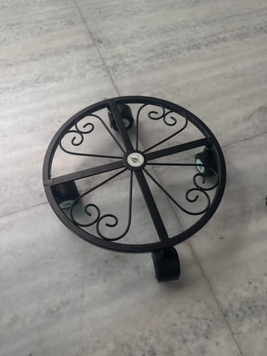 Customer photo review of TryGreen Luna Wheel Rolling Plant Stand for Planters