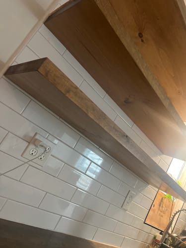 Customer photo review of Rustic Floating Shelves