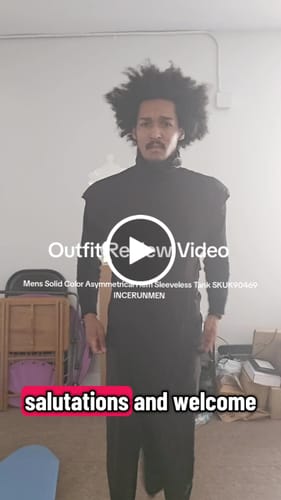 Customer video review of Mens Solid Color Asymmetrical Hem Sleeveless Tank SKUK90469
