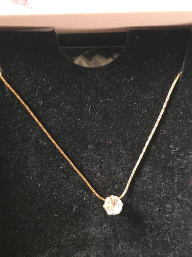 Customer photo review of Delicate Diamond Studded Necklace