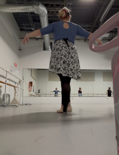 Customer photo review of We Got Boobs dance leotard - Film Blue